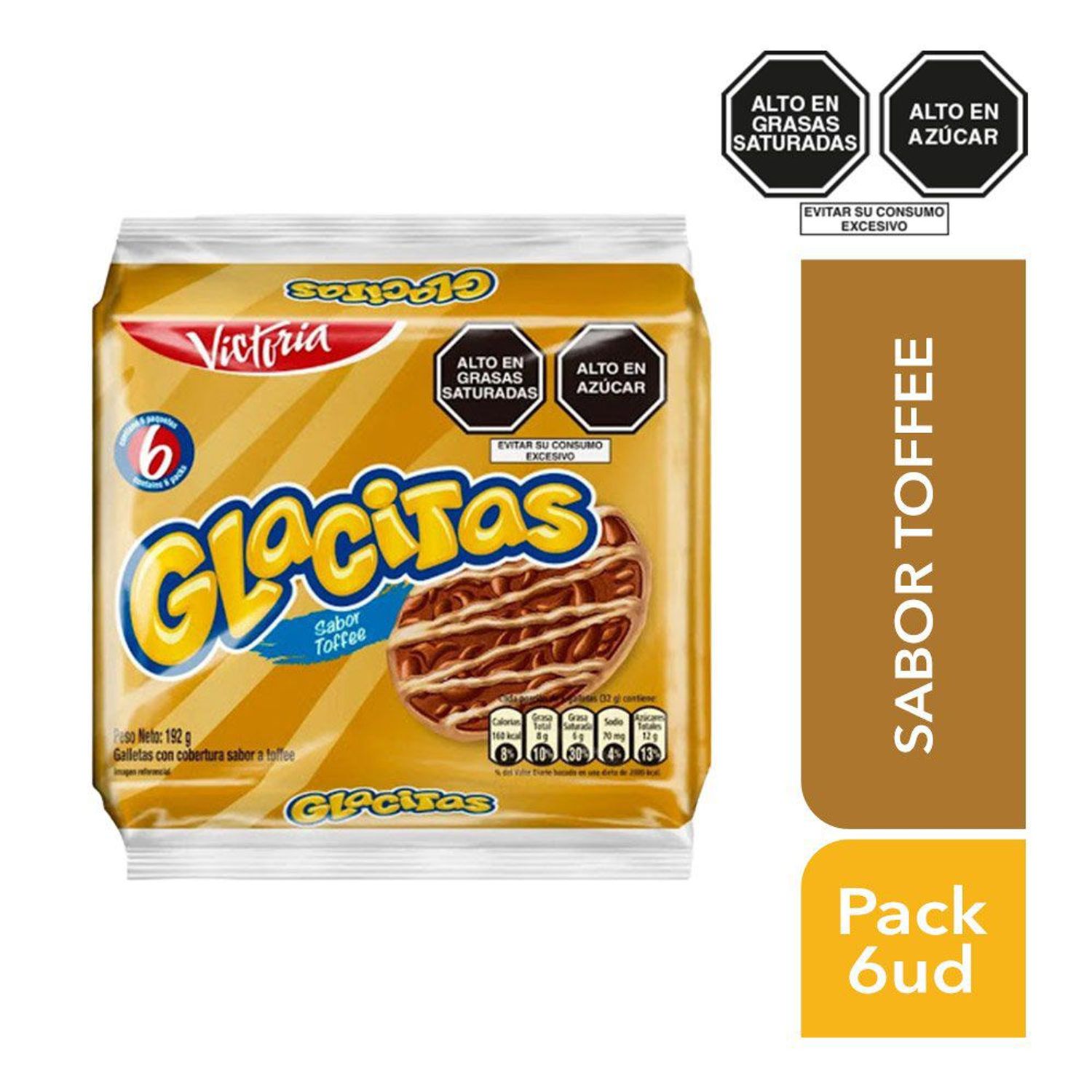 Galletas Glacitas Toffee Sixpack 192 g